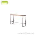 Conjunto de mesa de barra de acero inoxidable al aire libre